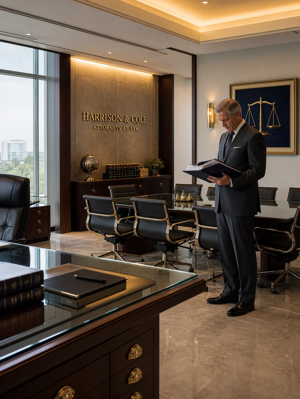 Modern corporate law firm office interior